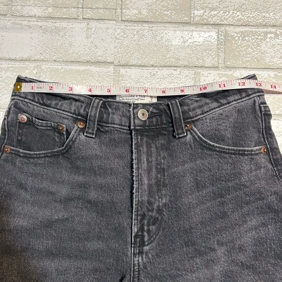 Abercrombie & Fitch Dark Gray Frayed Jean Shorts - Picture 4 of 5